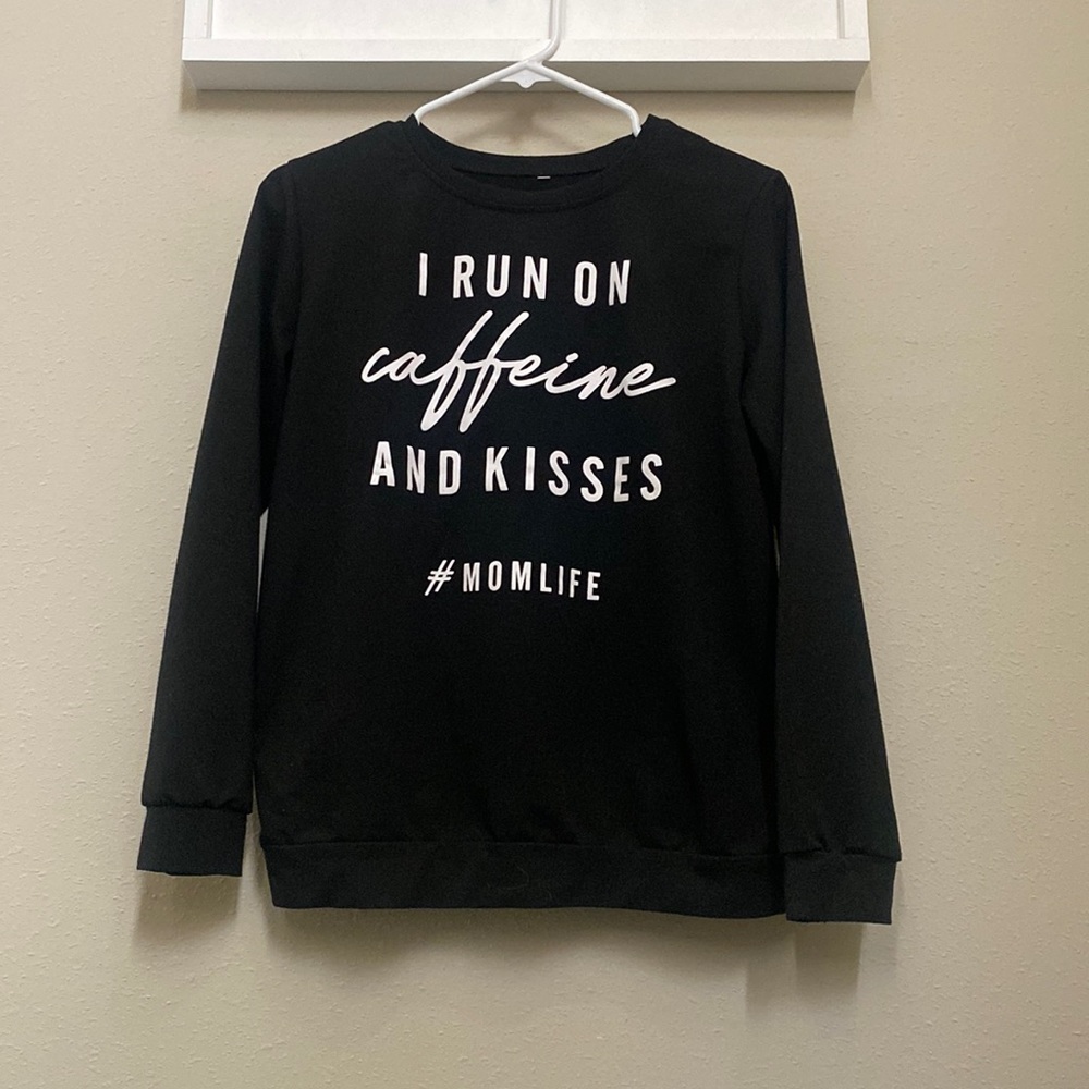 Black crew neck sweatshirt